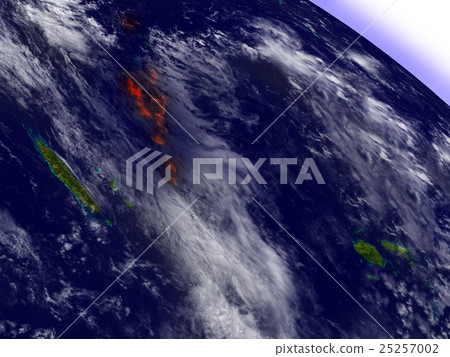 Vanuatu from space highlighted in red Vanuatu from space highlighted in red 25257002