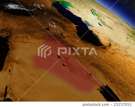 Iraq from space highlighted in red 25257051