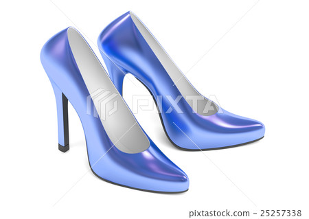 blue high heel shoes, 3D rendering blue high heel shoes, 3D rendering 25257338