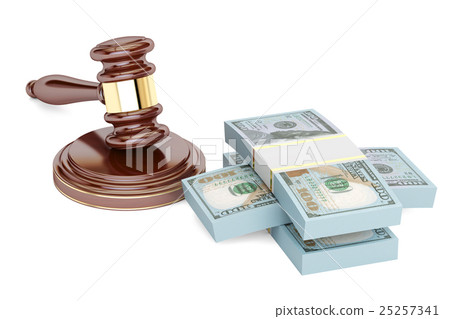 gavel and dollars, law and money concept gavel and dollars, law and money concept 25257341