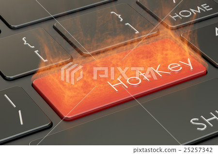 Hot key on keyboard, 3D rendering Hot key on keyboard, 3D rendering 25257342
