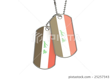 Iraq Dog Tags, 3D rendering Iraq Dog Tags, 3D rendering 25257343