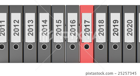office folders new year 2017 concept, 3D rendering office folders new year 2017 concept, 3D rendering 25257345