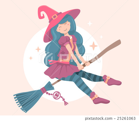 Vector colorful halloween illustration of witch Vector colorful halloween illustration of witch 25261063