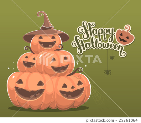 Vector halloween illustration of pile of pumpkins Vector halloween illustration of pile of pumpkins 25261064