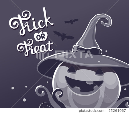 Vector black and white halloween illustration 25261067