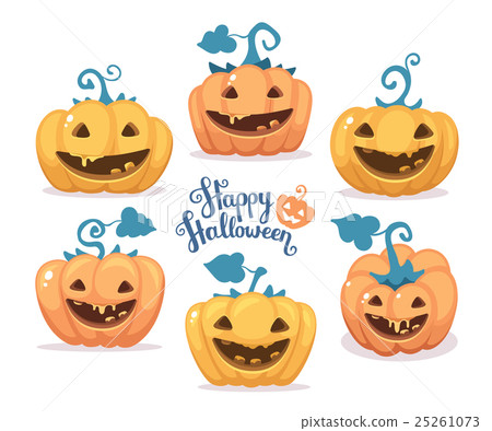 Vector halloween collection of pumpkins 25261073
