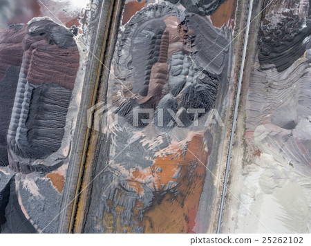 Mining excavator on the bottom surface mine.  25262102