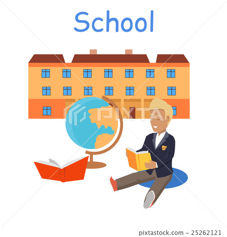 School Building Isolated on White in Flat Style. 25262121