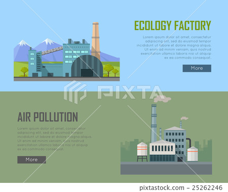 Ecology Factory and Air Pollution Banners Ecology Factory and Air Pollution Banners 25262246