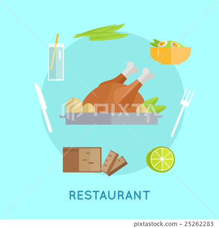 Restaurant Food Vector Conceptual Illustration. Restaurant Food Vector Conceptual Illustration. 25262283