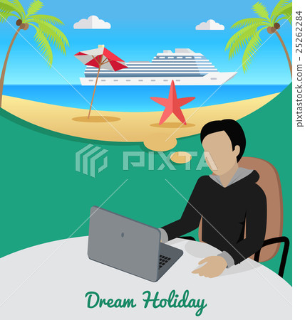 Man Sitting on Chair Dreaming About Good Rest. Man Sitting on Chair Dreaming About Good Rest. 25262284