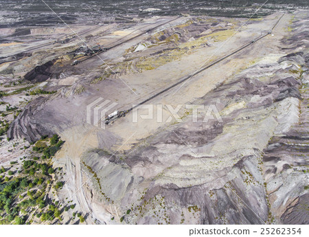 Surface coal mining in Poland. Destroyed land.  25262354