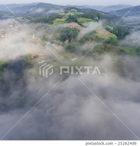 Landscape misty panorama. Landscape misty panorama. 25262486