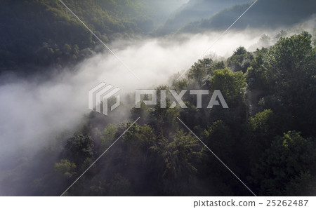 Landscape misty panorama. Landscape misty panorama. 25262487