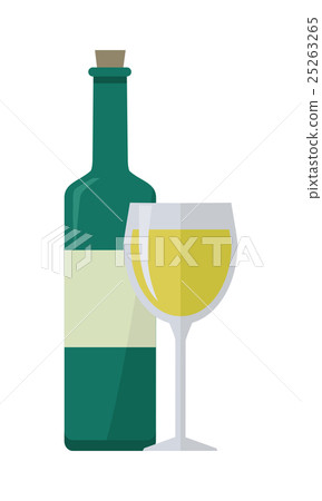 Bottle of Wine and Wineglass Bottle of Wine and Wineglass 25263265