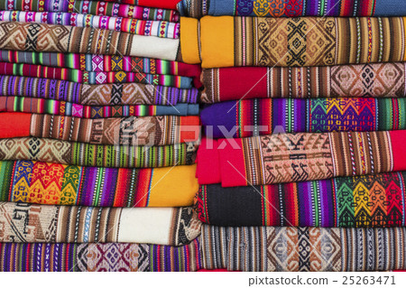 Colorful Fabric at market in Peru, South America 25263471