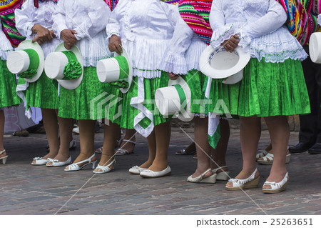 Peruvian dancers at the parade in Cusco. Peruvian dancers at the parade in Cusco. 25263651