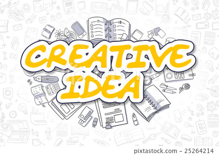 Creative Idea - Doodle Yellow Text. Business Creative Idea - Doodle Yellow Text. Business 25264214
