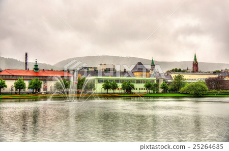 Lille Lungegardsvannet lake in the city centre of 25264685