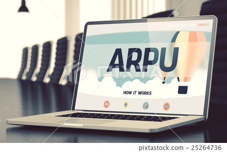 Arpu Concept on Laptop Screen. 3D. Arpu Concept on Laptop Screen. 3D. 25264736