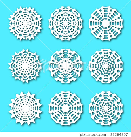 Set paper snowflakes, vector illustration. - Stock Illustration ...