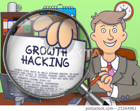 Growth Hacking through Magnifier. Doodle Style. 25264961