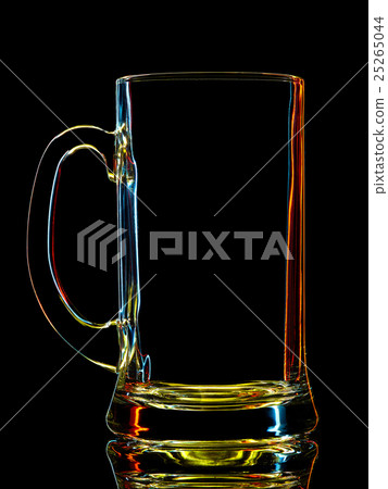 Silhouette of colorful beer glass on black Silhouette of colorful beer glass on black 25265044