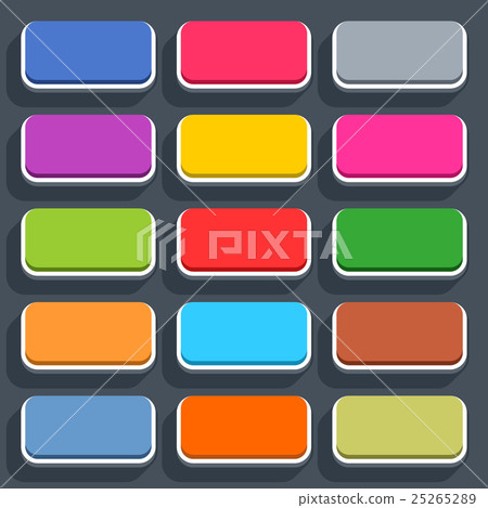 Flat blank web button rounded rectangle icon - Stock Illustration ...