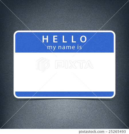 Blue blank tag sticker HELLO my name is Blue blank tag sticker HELLO my name is 25265493