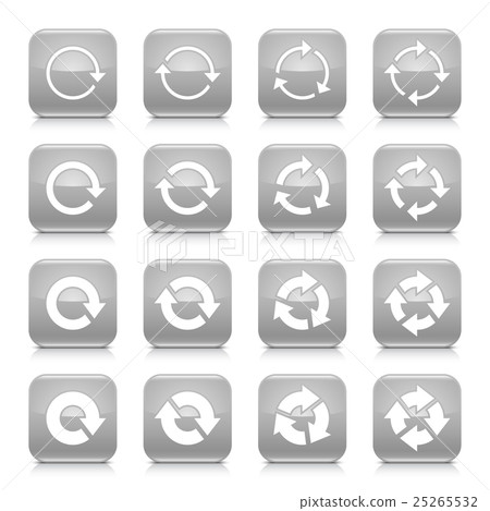 Gray arrow rotation sign square icon web button Gray arrow rotation sign square icon web button 25265532