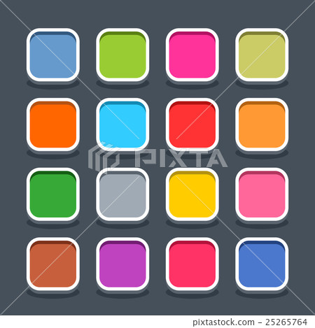 Flat blank web button square icon with shadow - Stock Illustration ...