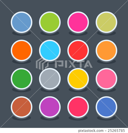 Flat blank web button circle icon with shadow - Stock Illustration ...
