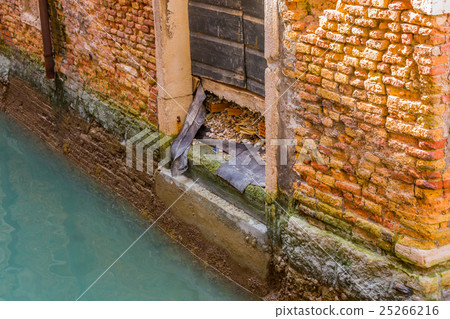 facade in narrow canal in center of Venice. facade in narrow canal in center of Venice. 25266216