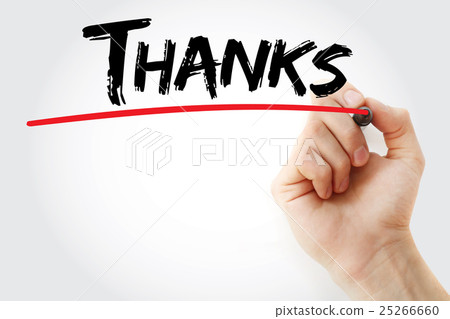 Hand writing Thanks with marker 25266660