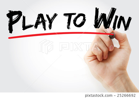 Hand writing Play to Win with marker 25266692