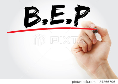 Hand writing BEP or Break Even Point Hand writing BEP or Break Even Point 25266706