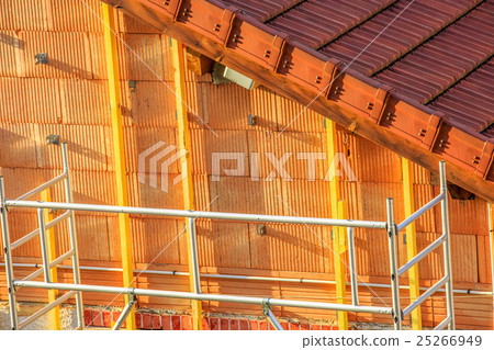 detail of wall insulation in a new house 25266949