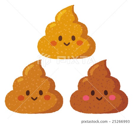 Cute Smile Poop 3 Colors Collapsed Stock Illustration