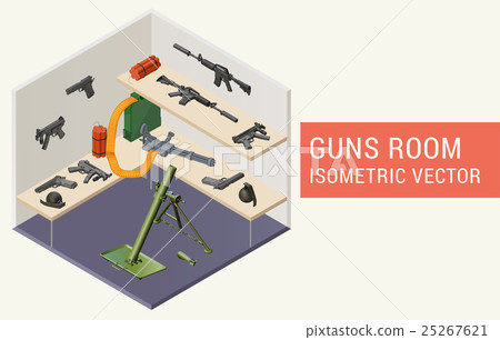 Isometric vector guns room 25267621