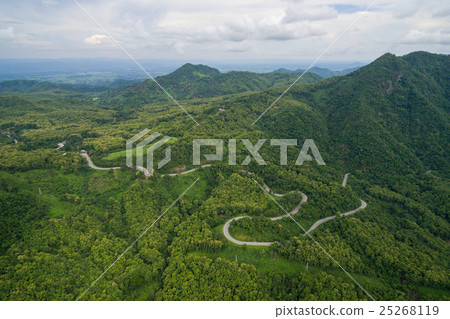Aerial view of countryside and road in Thailand. Aerial view of countryside and road in Thailand. 25268119