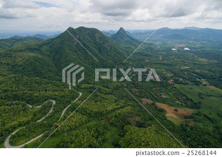 Aerial view of countryside and road in Thailand. Aerial view of countryside and road in Thailand. 25268144