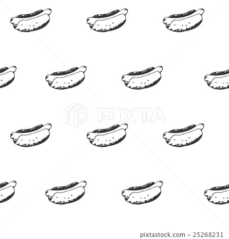 Hot Dogs Background. Hotdogs Seamless Pattern 25268231
