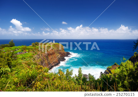 Kilauea lighthouse bay on a sunny day in Kauai Kilauea lighthouse bay on a sunny day in Kauai 25270115