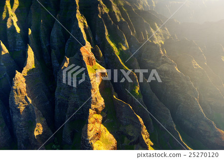 Beautiful aerial view of Na Pali coast, Kauai Beautiful aerial view of Na Pali coast, Kauai 25270120
