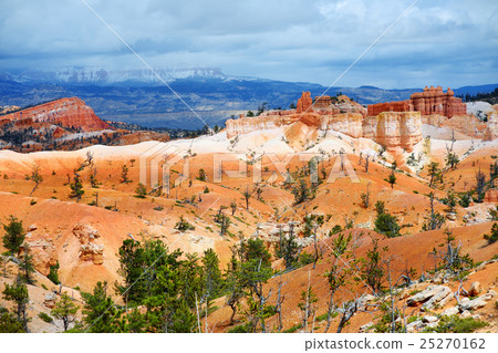 Group of hikers admiring view of sandstone hoodoos Group of hikers admiring view of sandstone hoodoos 25270162