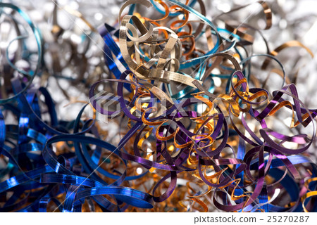 colored steel shavings after turning 25270287