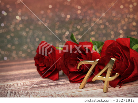 birthday concept with red roses on wooden desk birthday concept with red roses on wooden desk 25271912