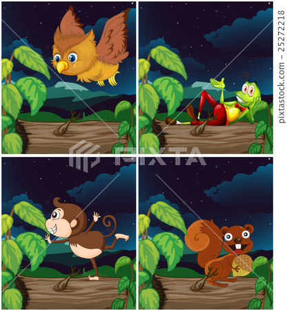 Scenes with animals at night Scenes with animals at night 25272218