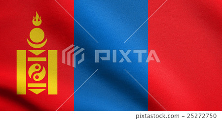 Flag of Mongolia waving with fabric texture Flag of Mongolia waving with fabric texture 25272750